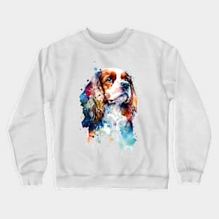 Rainbow Cavalier King Charles Spaniel Watercolor Art Crewneck Sweatshirt